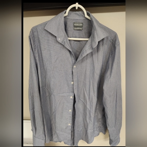 Men's Michael Kors Slim Fit Stretch Dress Shirt Large -  16 1/2 And 34/35 EUC - Picture 2 of 6